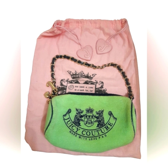 Juicy Couture Handbags - Juicy Couture Lime Green Velour Chain Barrel Bag Y2K*Vintage